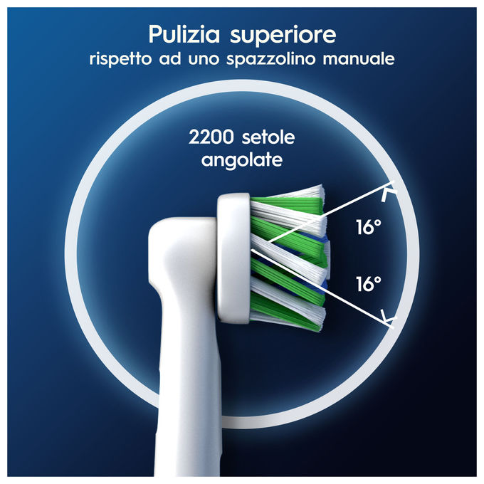 Oral-B EB50RX Pro Cross Action Testine per Spazzolino 10 Pezzi Setole a X Indicatore Usura colore Bianco