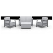 Keter Scandi Linea Lounge Set Poltrone  Divano Tavolino contenitore Grigio