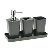 Edco EDCO-001253-03 Set Accessori Bagno 4 Pezzi Plastica dispenser sapone portasapone portasciugamani portarotolo colore Assortito