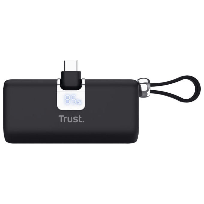 Trust 26104 PACTO Powerbank 5000 mAh 20W PD Cavo USB-C Integrato Display LED colore Nero