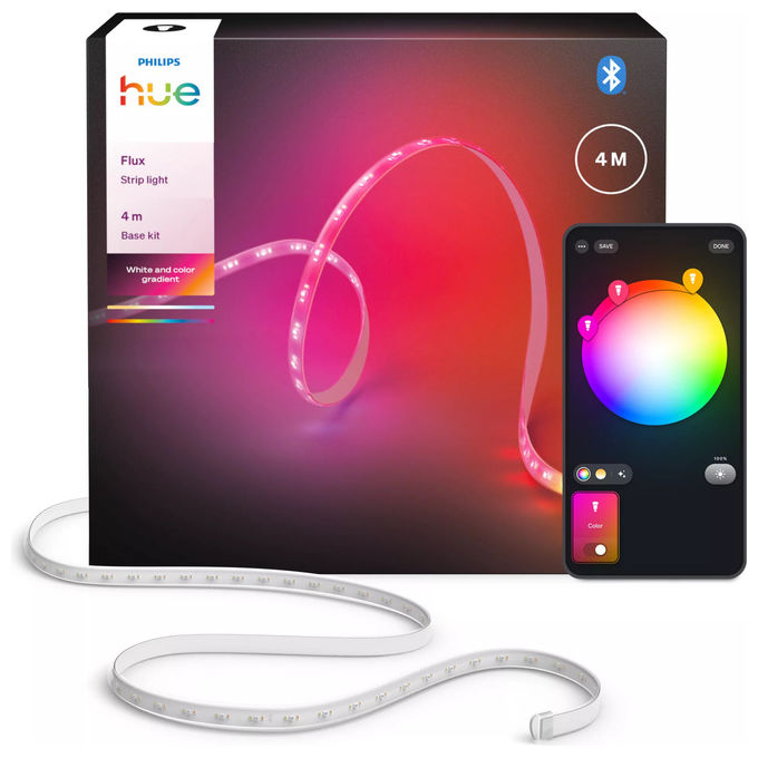 Philips 8721103087911 Striscia di luci Flux Striscia LED intelligente 4 m 1600 lm Bluetooth Zigbee colore Bianco