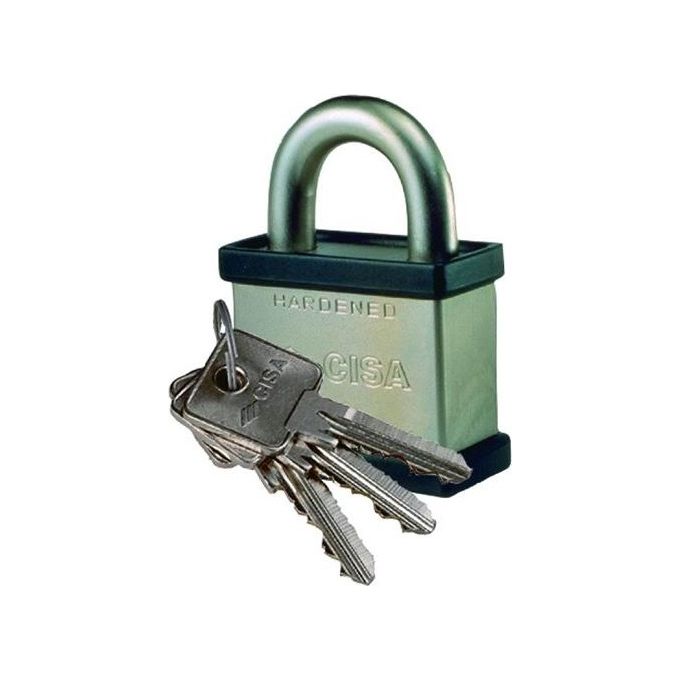 Cisa 28050 Lucchetto ad Arco in Acciaio Carbonitrurato Arco 70 mm Luce 45 mm Profilo LIM Cilindro Ricifrabile 2 Chiavi