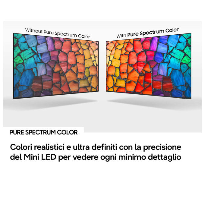 Samsung UE65M70HAUXZT Smart TV Mini LED 65'' 4K HDR10+ Tizen Wi-Fi 5 20W Classe F colore Nero