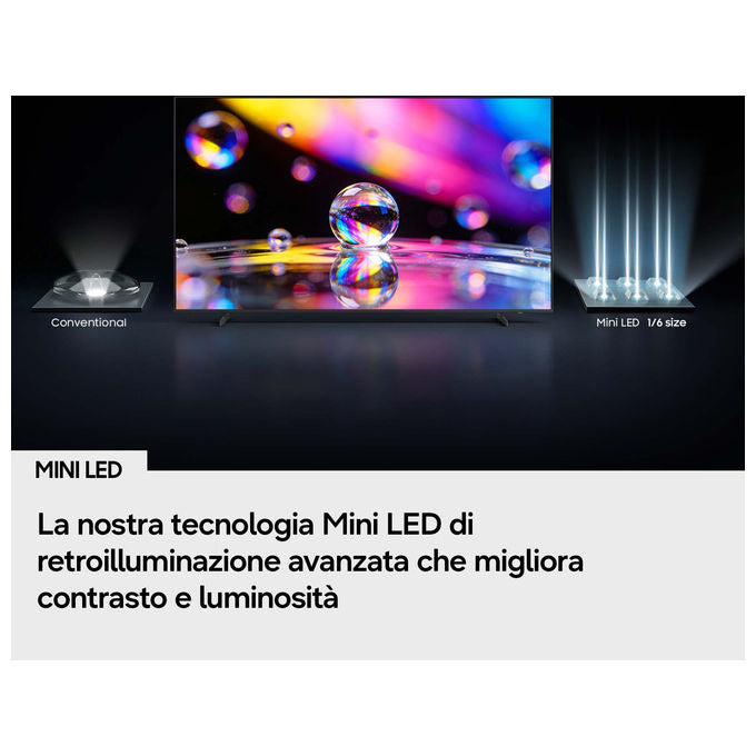 Samsung UE75M70HAUXZT TV Mini LED 75'' 4K UHD Smart TV Tizen Vision AI OTS Lite Wi-Fi DVB-T2 colore Nero
