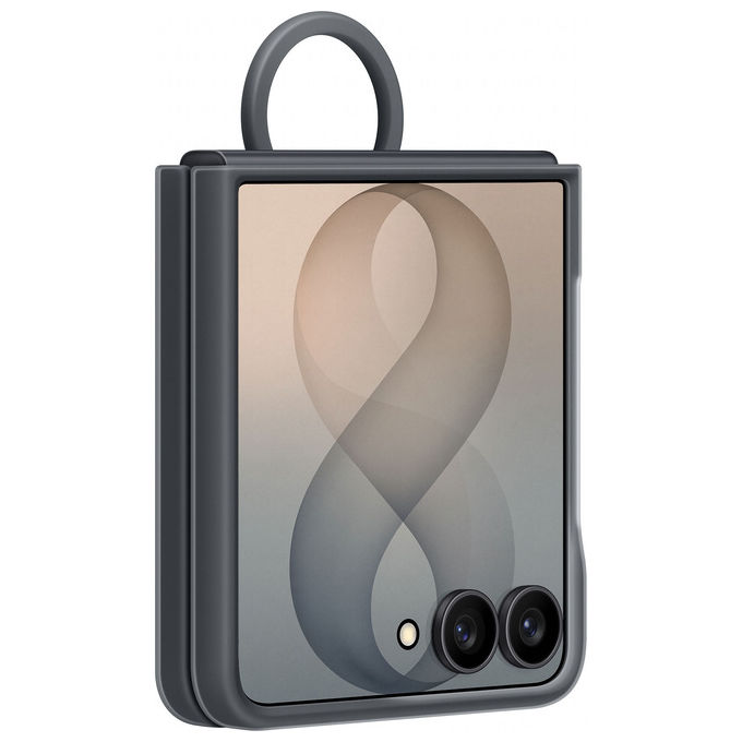 Samsung EF-EF776C Custodia in Silicone con Anello Magnetico per Galaxy Z Flip8 colore Nero