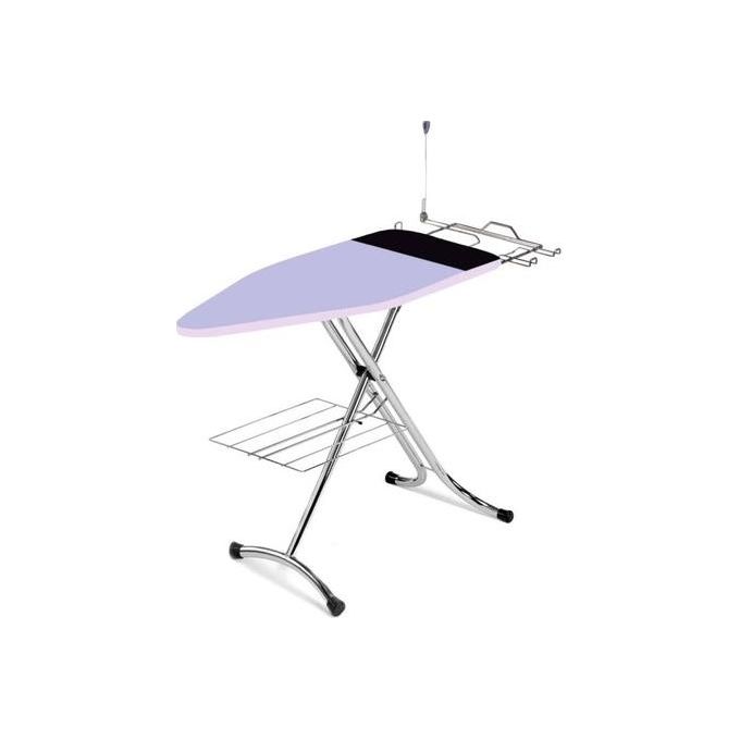 Top House LUXOR2 Asse da Stiro Struttura in Acciaio Cromato Altezza Regolabile da 54 a 94 cm con Poggiapro Scorrevole e Copertina a Tre Strati colore Viola