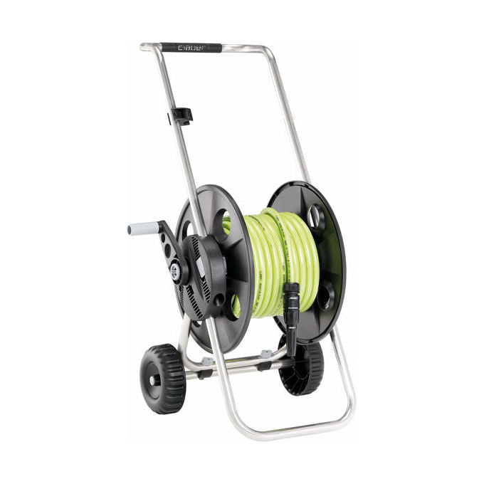 Claber 74876-8865Claber Carrello Portatubo Metal Junior Avvolgitubo Manuale con Tubo 25 m e Sistema Quick-Click colore Nero
