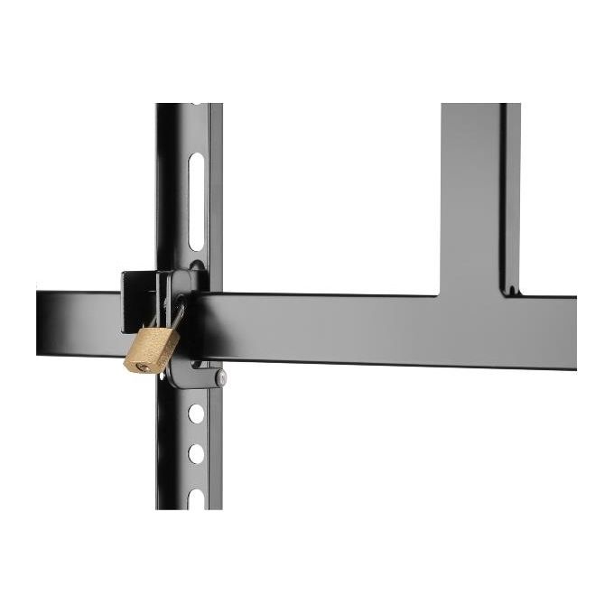 Equip 650608 Carrello Porta TV Heavy-Duty da 37'' a 80'' Portata Max 80 Kg VESA 600x400 Altezza Regolabile con Scaffale AV Gestione Cavi Sistema Antifurto colore Nero
