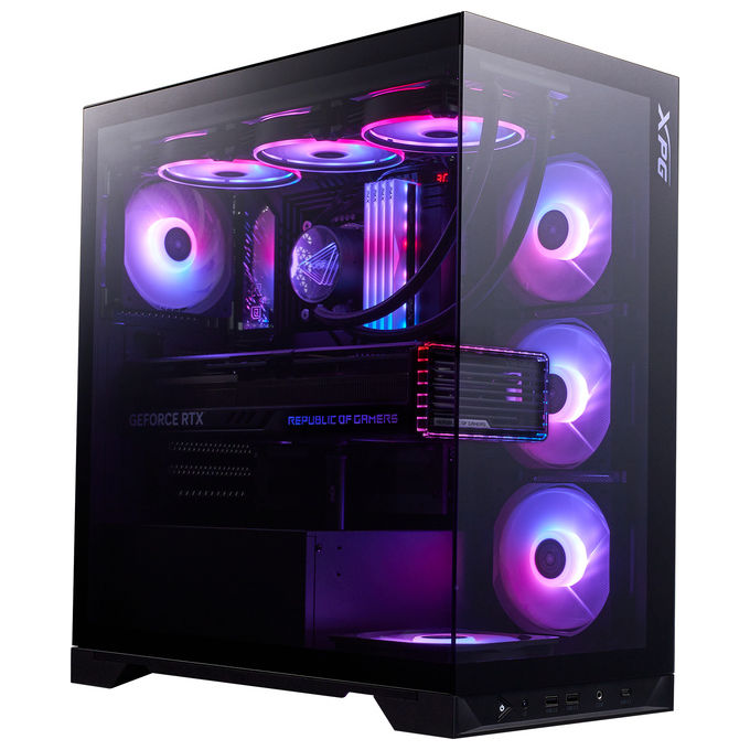 XPG 75261589 Invader X BTF Case PC Midi Tower con Supporto Fino a 360mm Radiatori Superiore e Laterale e Ventole ARGB 120mm 140mm colore Nero