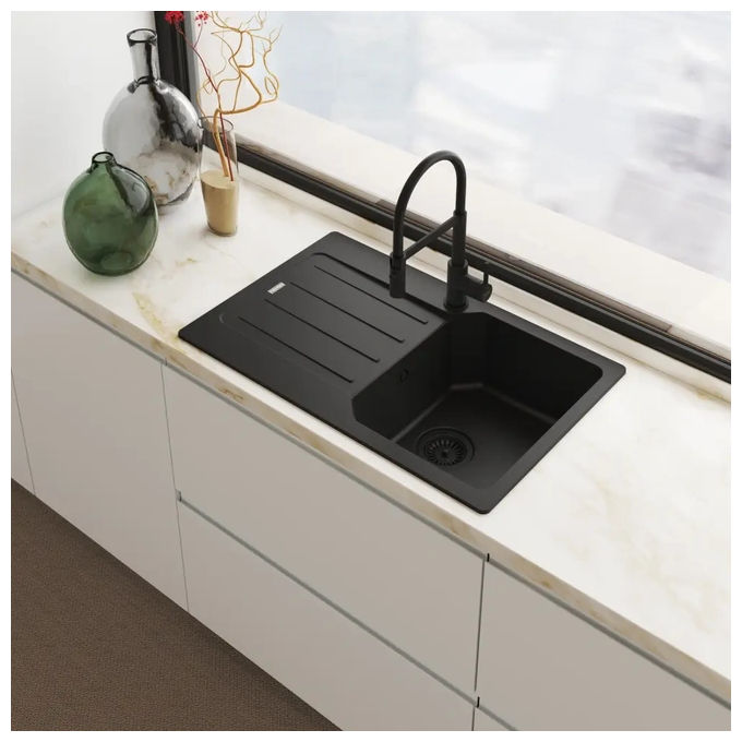 Newform miscelatore lavello semiprofessionale Moony, nero opaco, design moderno, serie Moony, mod. 3155.01.093