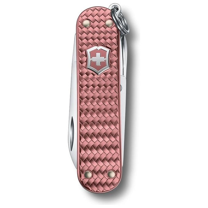 Victorinox 0.6221.405G Classic Precious Alox Multi-strumento 5 Funzioni in Acciaio Inossidabile con Forbici Limetta Cacciavite e Anello Portachiavi colore Gentle Rose