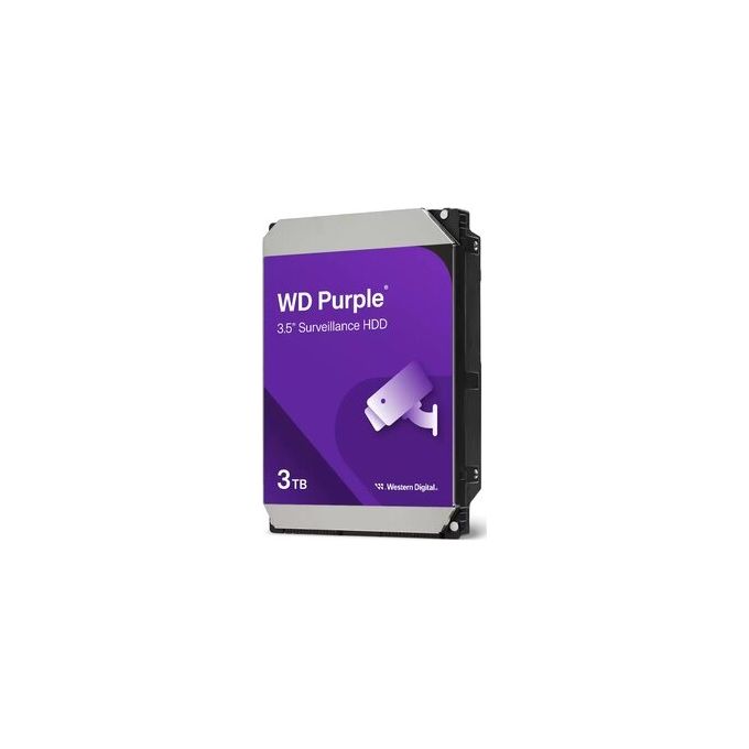 Western Digital WD34PURZ-SPCPDY0 Purple Disco Rigido Interno 3 TB 5400 Giri-min 128 MB SATA III 3.5'' colore Nero