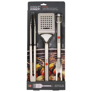 Joseph Joseph 2000004 GrillOut Set 3 Pezzi per Barbecue in Acciaio Inossidabile con Testa Retrattile e Ganci per Appendere colore Nero