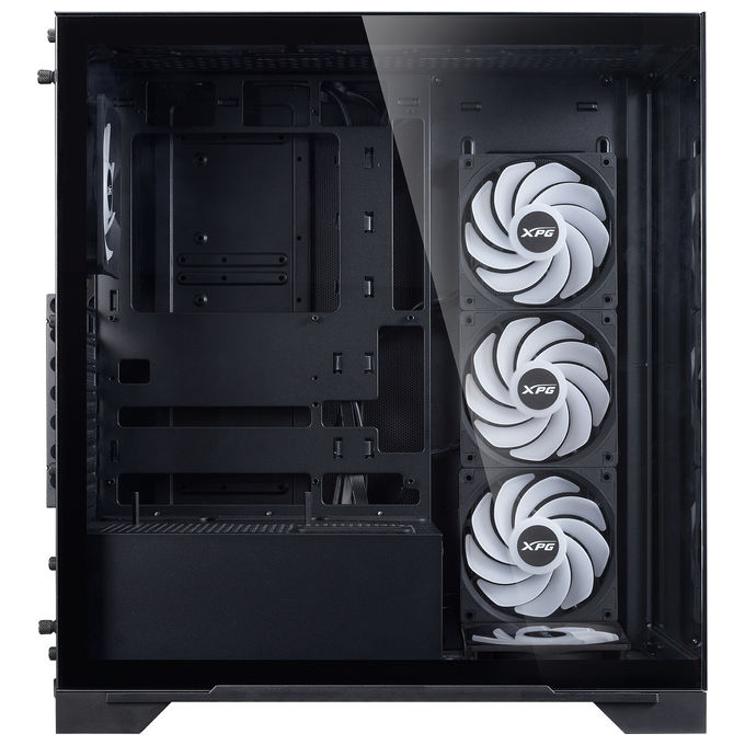 XPG 75261589 Invader X BTF Case PC Midi Tower con Supporto Fino a 360mm Radiatori Superiore e Laterale e Ventole ARGB 120mm 140mm colore Nero