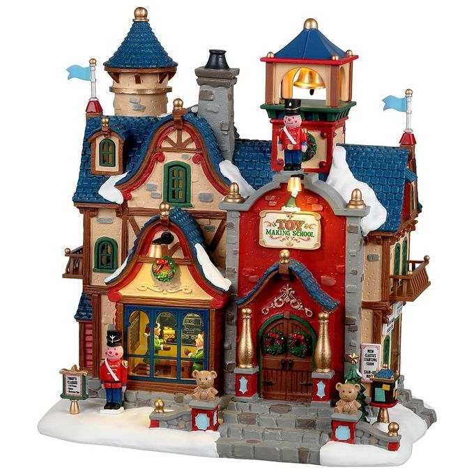 LEMAX 25927 Santa's Wonderland Lighted Building Toy Making School con alimentatore 4.5V colore Multicolore