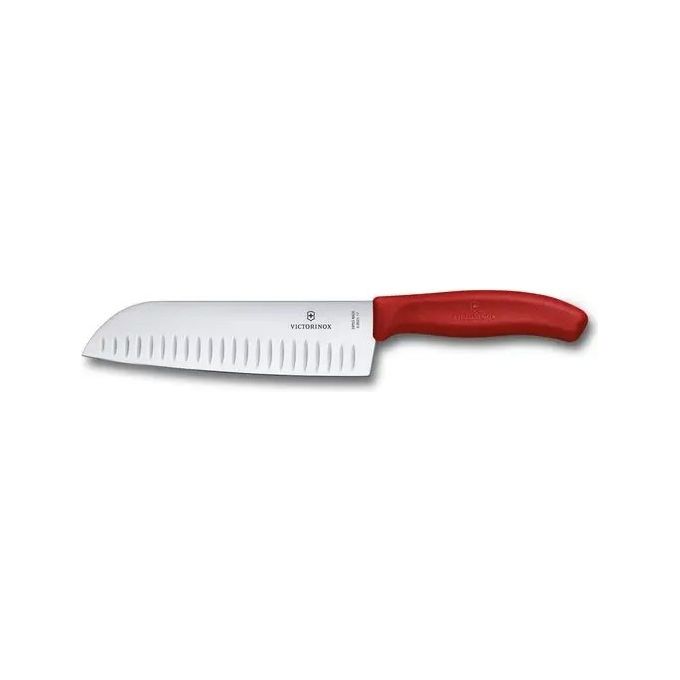 Victorinox 6.8521.17B Swiss Classic Coltello Santoku Lama liscia con rientranze lunghezza 17 cm colore Rosso