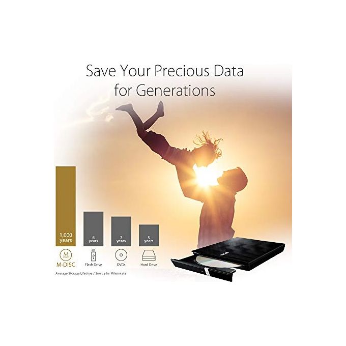 ASUS SDRW-08D2S-U LITE Masterizzatore DVD Slim Esterno 8x USB con supporto M-Disc Mac OS e Windows support Nero