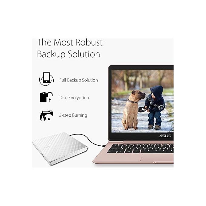 ASUS SDRW-08D2S-U LITE Masterizzatore DVD Slim Esterno 8x USB con supporto M-Disc Mac OS e Windows support Bianco
