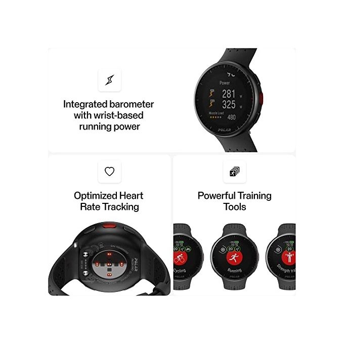 Polar 900102178 Pacer Pro Smartwatch GPS Display MIP 1.2'' Risoluzione 240x240 Pixel Batteria 265 mAh Processore 192 MHz Memoria 32 GB Impermeabile 50 m colore Grigio