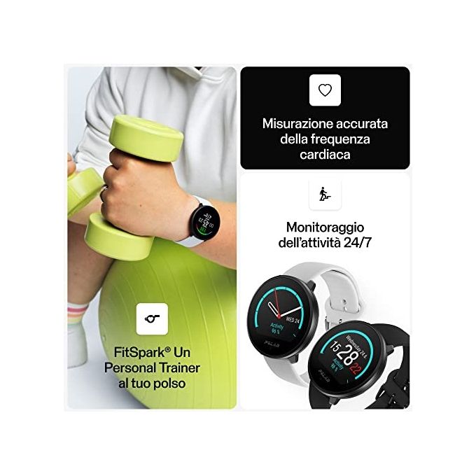 Polar 900108443 Unite Smartwatch Sportivo con Display IPS Touch 240 x 204 Pixel GPS Integrato Cardiofrequenzimetro al Polso colore Nero