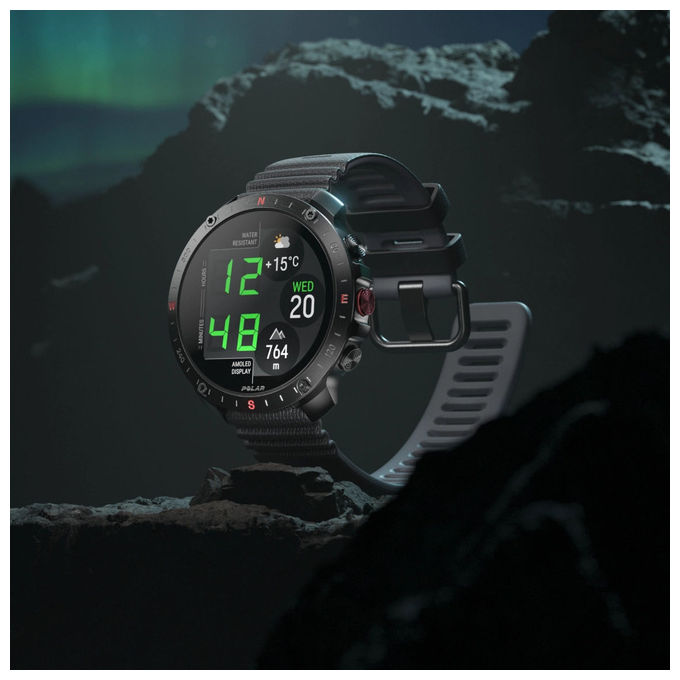 Polar 900110283 Grit X2 Pro Orologio Sportivo Display AMOLED 3.53 cm (1.39'') Risoluzione 454 x 454 Pixel GPS Dual-band Memoria 32 GB Batteria 488 mAh Resistenza 10 ATM colore Nero