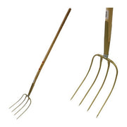 ABT 91198 Forca a 4 Denti con Manico in Faggio e Denti in Acciaio Forgiato Verniciato per Giardinaggio e Letame colore Legno