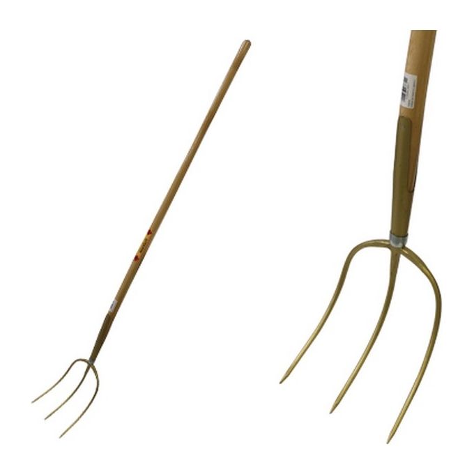 ABT FRA-009000 Forca a 3 Denti in Acciaio Forgiato e Verniciato con Manico in Faggio Lunghezza 160 cm colore Legno