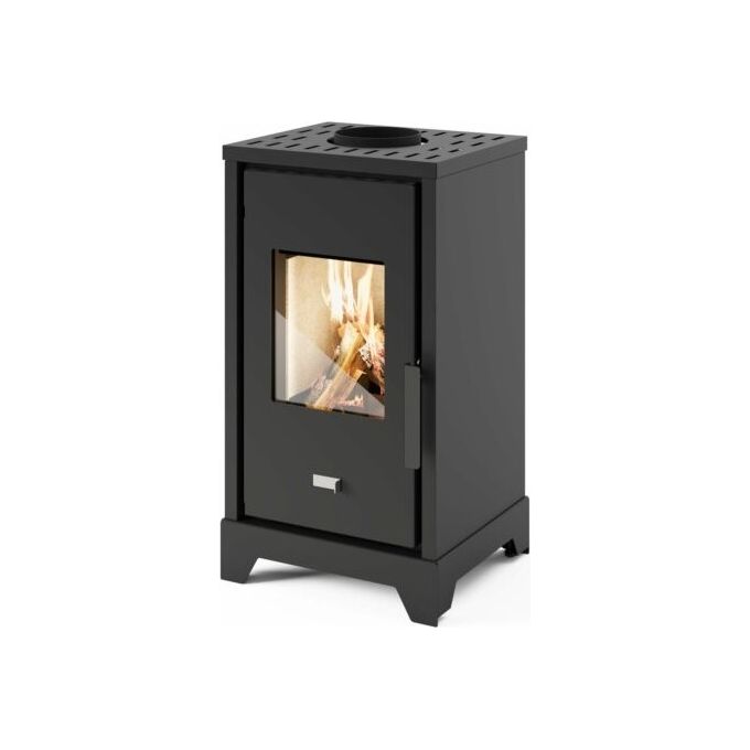 Punto Fuoco 9016052900 LELA Stufa a legna Ecocompatibile con Normative Ecodesign Profondita' 100 cm colore Nero