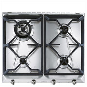 Smeg SRV564GH3 Estetica Contemporanea Piano Cottura a Gas 4 Fuochi Griglie in Ghisa 60 cm Acciaio Inox