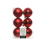 KAEMINGK 22052 Decoris Palline Natalizie 6 Pezzi Infrangibili Lucide e Opache diametro 8 cm colore Rosso