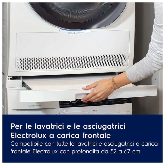 Electrolux E1WYHSK2 Kit di Sovrapposizione Lavatrice Asciugatrice con Ripiano Estraibile colore Bianco