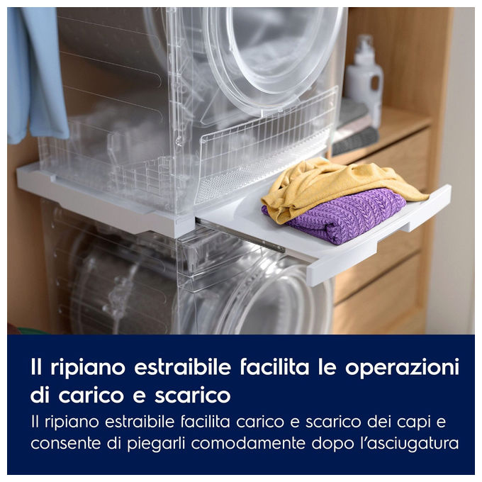 Electrolux E1WYHSK2 Kit di Sovrapposizione Lavatrice Asciugatrice con Ripiano Estraibile colore Bianco