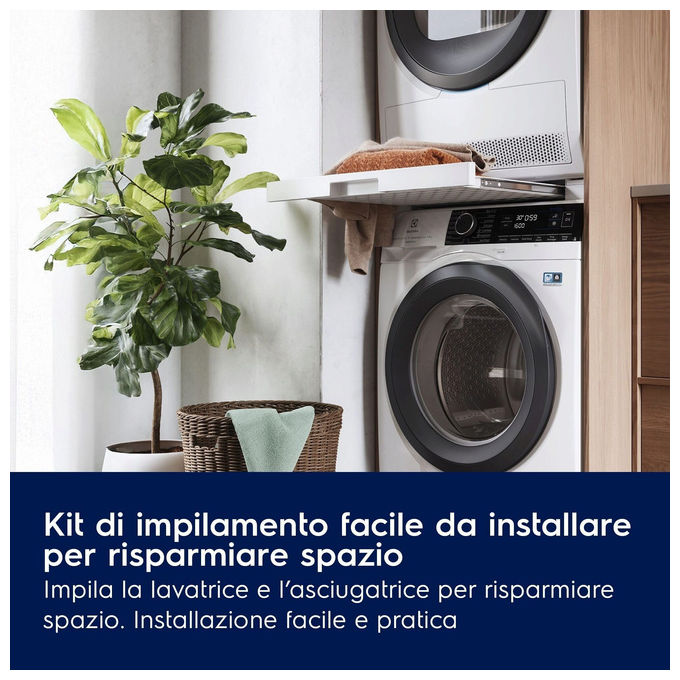 Electrolux E1WYHSK2 Kit di Sovrapposizione Lavatrice Asciugatrice con Ripiano Estraibile colore Bianco