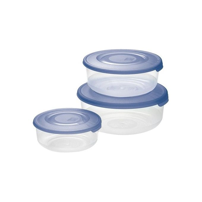 Tontarelli 8005989264407 Family Food Set 3 Contenitori Tondi per Alimenti 1,7 L 1,0 L 0,5 L colore Azzurro