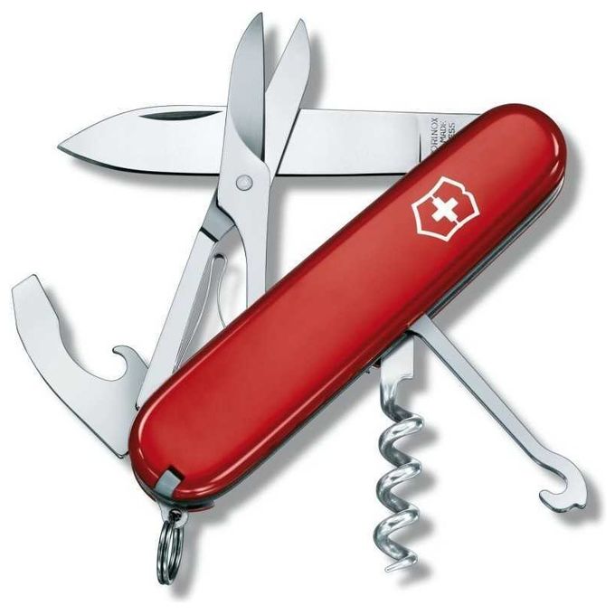 Victorinox 1.3405 Compact Coltello Multiuso 15 funzioni in ABS-celidor colore Rosso