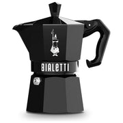 Bialetti 8006363040471 Moka Exclusive Caffettiera 3 tazze in alluminio con guarnizione in silicone colore Nero