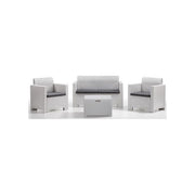 Bica 9067 Nebraska Set Salotto da Giardino 4 Posti Polipropilene Rattan Divano 2 Poltrone Tavolino Cuscini Inclusi colore Bianco