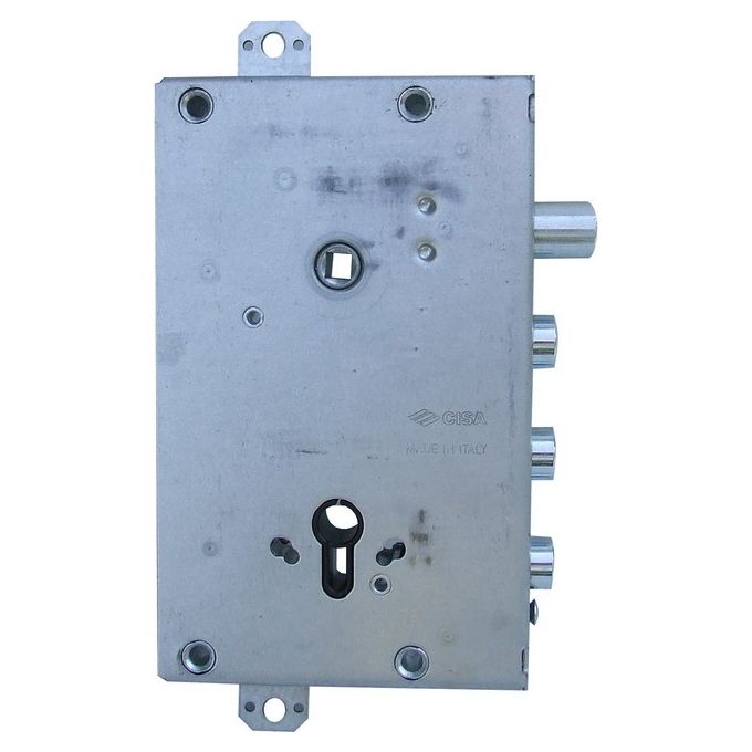 CISA 90682 56515-58-0-CA Blocco Serratura per Porta Blindata con Cilindro Europeo Sistema Revolution Pro Reversibile 3 Catenacci colore Grigio - argento