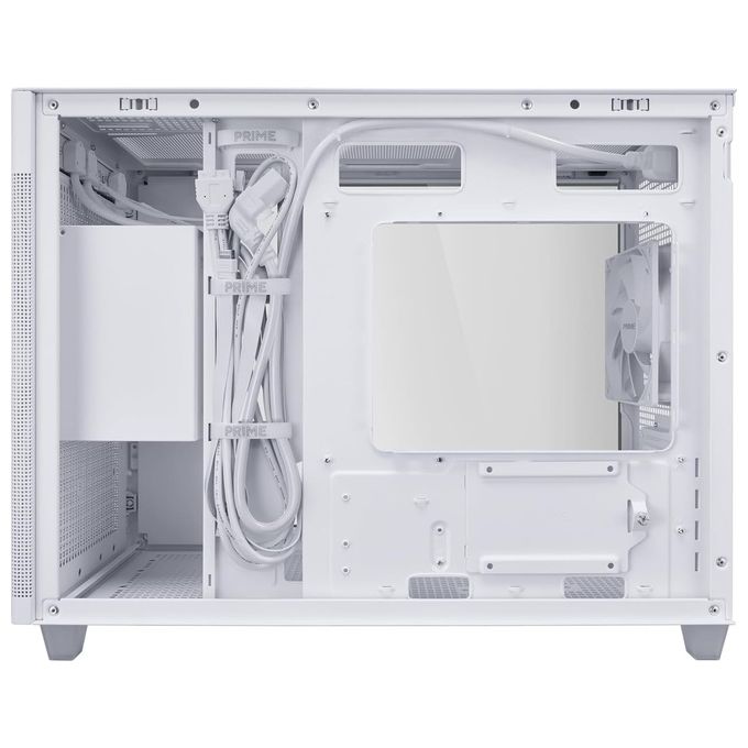 ASUS Prime AP201 TG, Case Micro-ATX, 33 litri, Pannelli Tool-free, Mesh quasi filtrante, Supporto per Dissipatori da 360 mm, Compatibile con Schede Grafiche fino a 338 mm e PSU ATX standard, Bianco