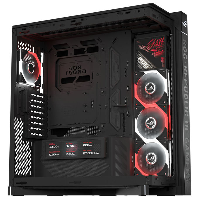 Asus 90DC00T0-B09030 ROG CRONOX GR801 CURVE TG ARGB Midi Tower con Display LCD 9.2'' e Vetro Curvo Temperato colore Nero