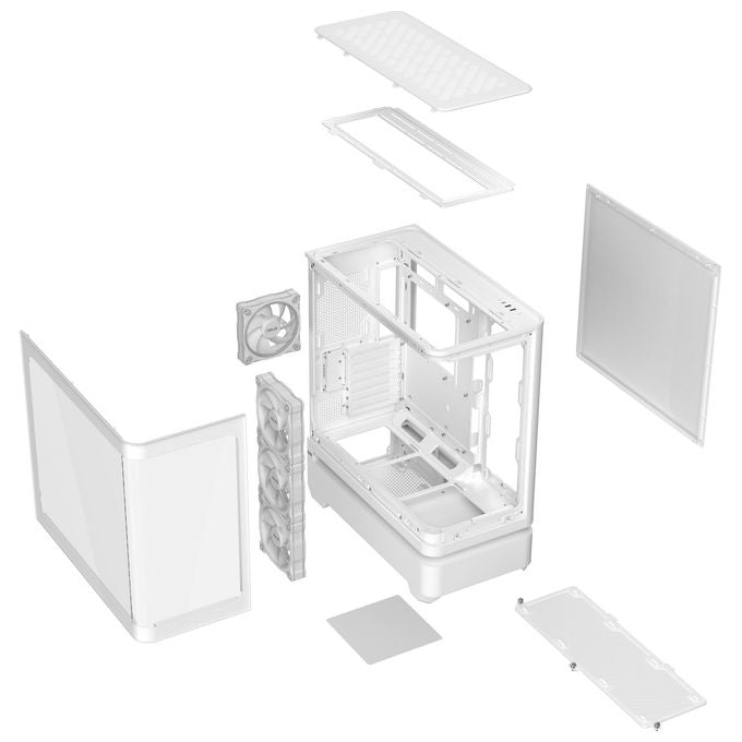 Asus 90DC0113-B19000 PRIME AP304 TG ARGB Case PC Middle-tower con pannello in vetro temprato e 4 ventole ARGB 120 mm colore Bianco