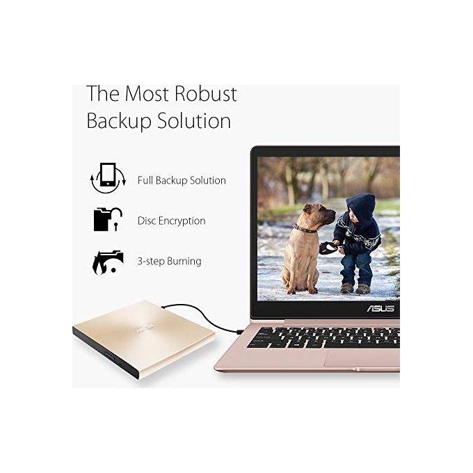 ASUS U9M SDRW-08U9M-U Zendrive Masterizzatore Esterno Type C con supporto M-Disc Mac OS e Windows support Oro