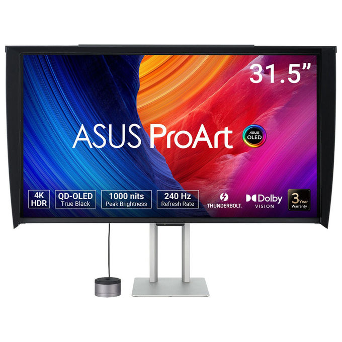 Asus PA32UCDMR-K ProArt Display Monitor Professionale 31,5'' QD-OLED 4K UHD 3840x2160 240Hz 0,1ms 1000 nit Dolby Vision colore Nero