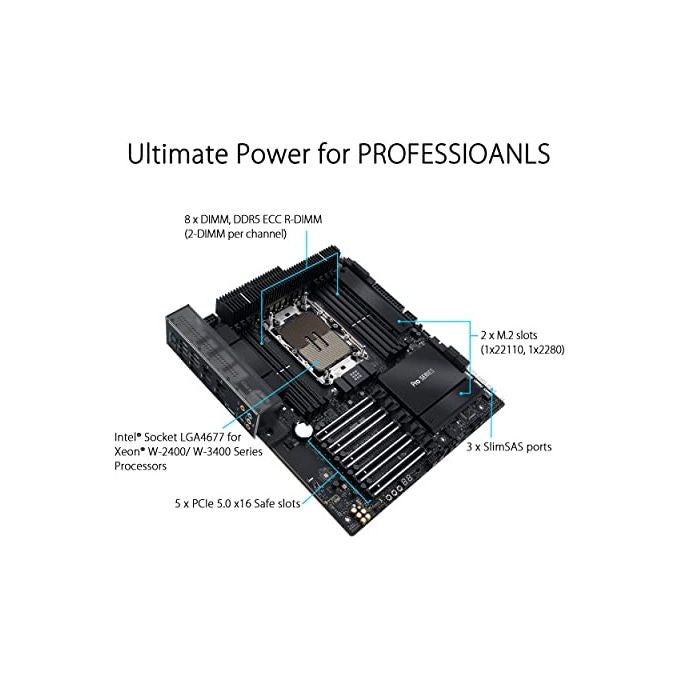 Asus PRO WS W790-ACE Scheda Madre SSI CEB Socket LGA4677 Intel W790 DDR5 ECC 8 slot PCIe 5.0 colore Nero