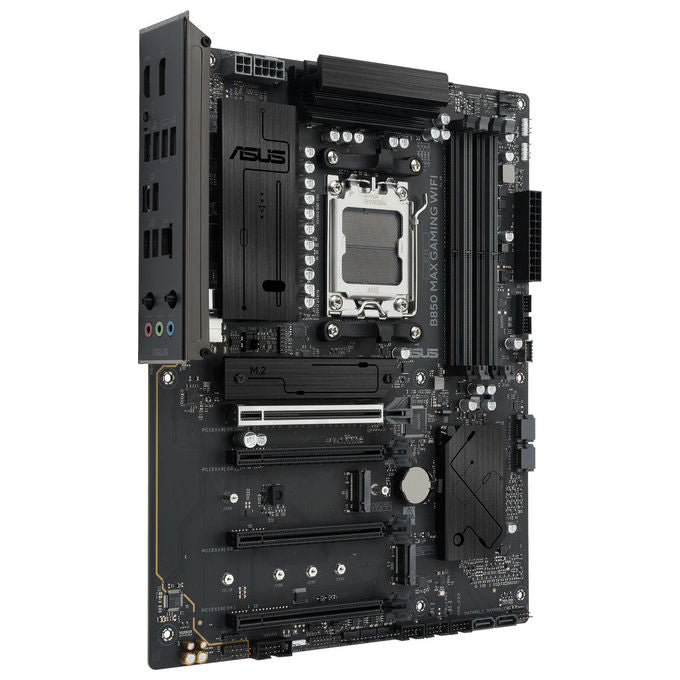 ASUS scheda madre B850 MAX GAMING WIFI, socket AM5, chipset AMD B850, DDR5, PCIe 5.0, 3 slot M.2, Wi-Fi 6E, ATX, nera