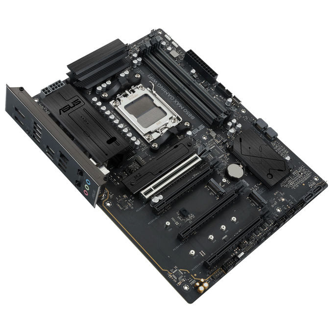 ASUS scheda madre B850 MAX GAMING WIFI, socket AM5, chipset AMD B850, DDR5, PCIe 5.0, 3 slot M.2, Wi-Fi 6E, ATX, nera
