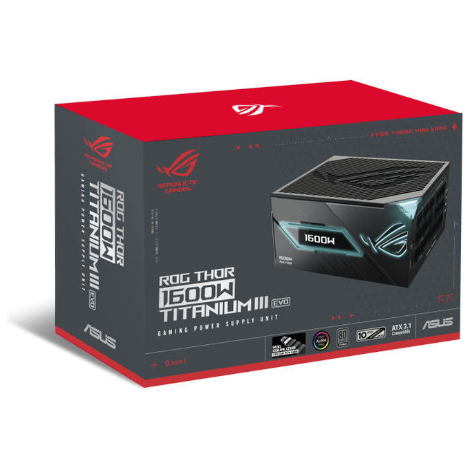Asus 90YE00VB-B0NA00 ROG-THOR-1600T3-GAMING-EVO Alimentatore per Computer 1600 W 80 PLUS Titanium ATX Grigio