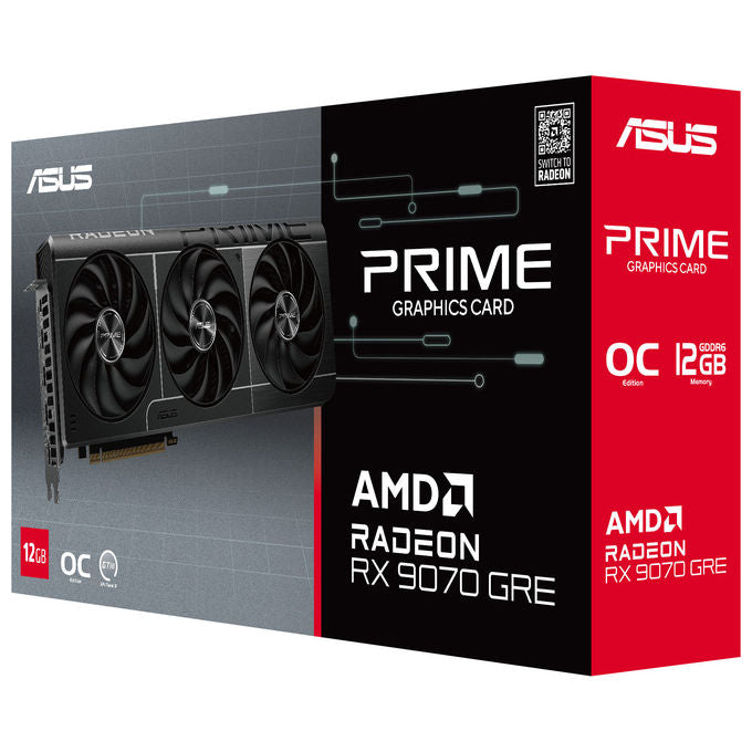 Asus 90YV0PN1-M0NA00 PRIME Radeon RX 9070 GRE 12 GB GDDR6 PCI Express 5.0 3 ventole colore Nero