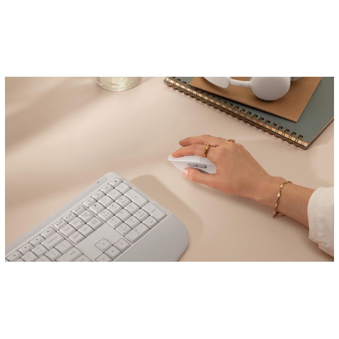 Logitech 910-007716 Signature Comfort Plus M850 L Mouse Wireless con Poggiapolsi Integrato Clic Silenziosi Scrolling SmartWheel Connessione Bluetooth e Tecnologia Easy-Switch per 3 Dispositivi Batteria 24 Mesi colore Off-White