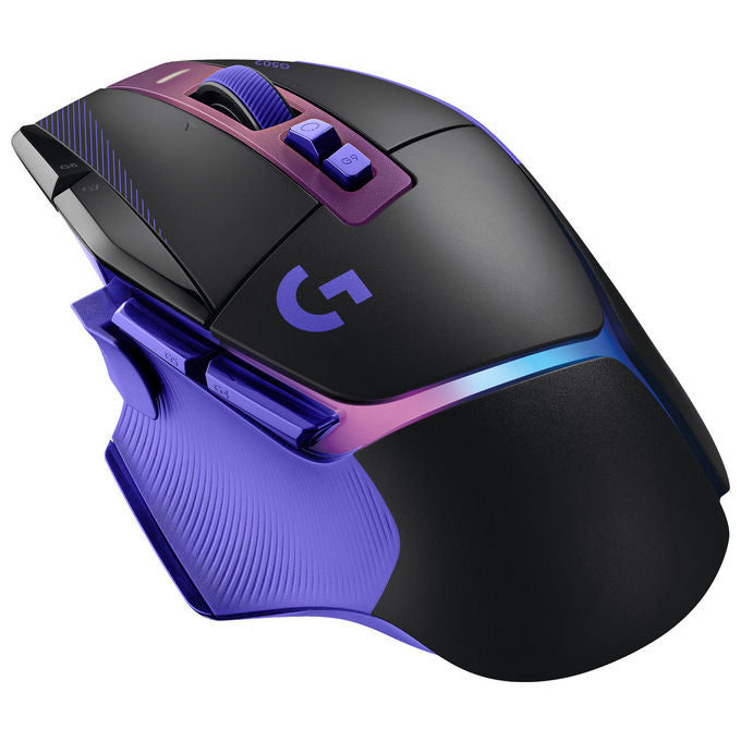 Logitech G 910-007811 G502 X PLUS Mouse Gaming Wireless e Con Cavo 44000 DPI 130 h Batteria colore Nero Viola